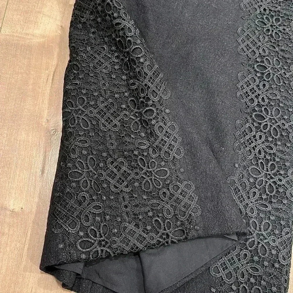 NWT Banana Republic Wool Blend Petite Black Lace-Side Sheath Dress Sz 8 Petite - Picture 9 of 13